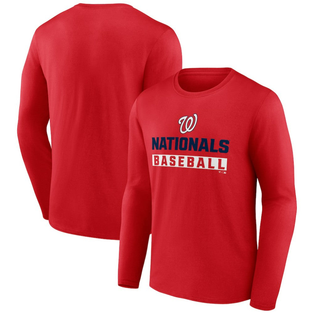 Washington Nationals Let's Go Long Sleeve T-Shirt - Red