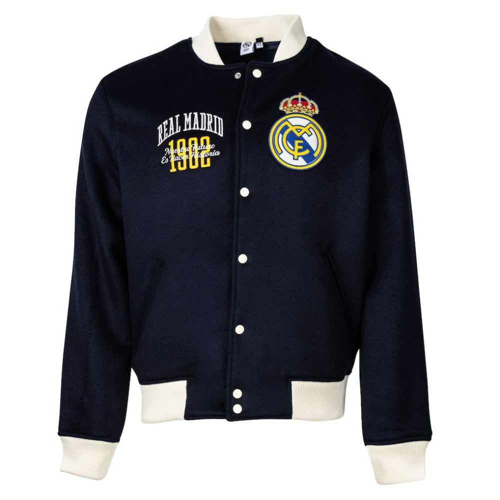 Real Madrid Sport Design Sweden Free Kick Wool Varsity Jacket / Soccer On sale