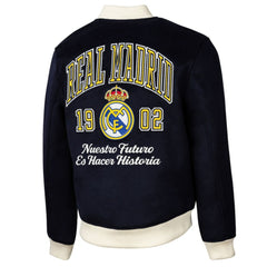 Real Madrid Sport Design Sweden Free Kick Wool Varsity Jacket / Soccer On sale