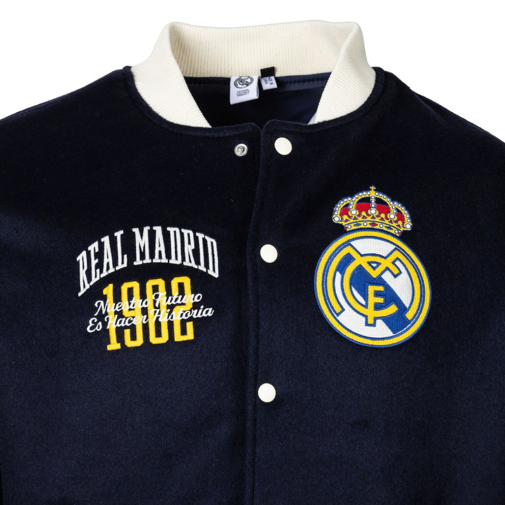 Real Madrid Sport Design Sweden Free Kick Wool Varsity Jacket / Soccer On sale
