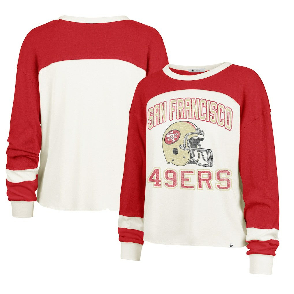 NFL San Francisco 49ers '47 Women's Double Header Curve Toni Long Sleeve T-Shirt