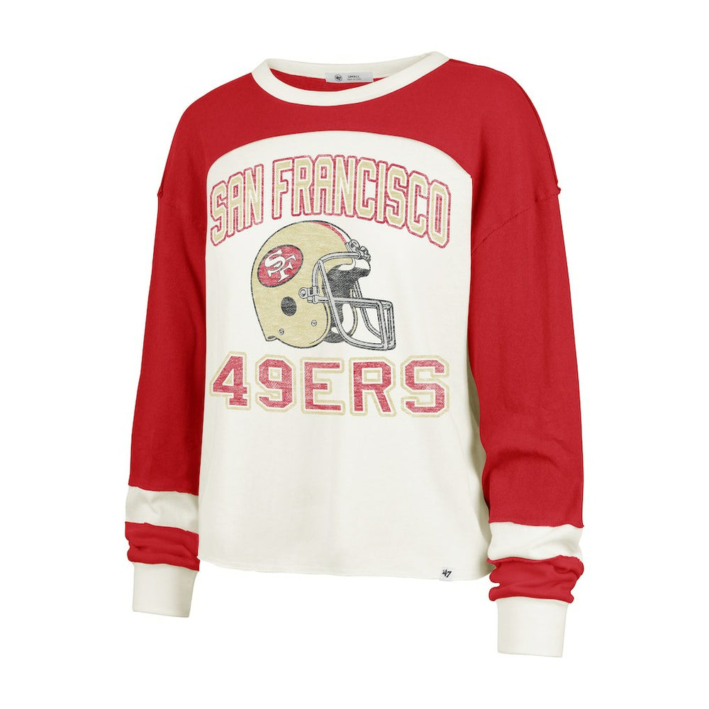 NFL San Francisco 49ers '47 Women's Double Header Curve Toni Long Sleeve T-Shirt