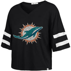 NFL Miami Dolphins '47 Women's Premier Scout Cropped V-Neck T-Shirt