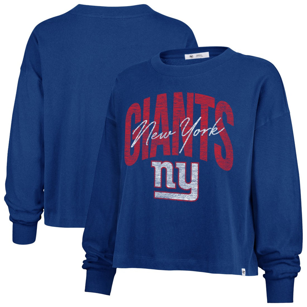 NFL New York Giants '47 Women's Muse Sydney Long Sleeve Cropped T-Shirt