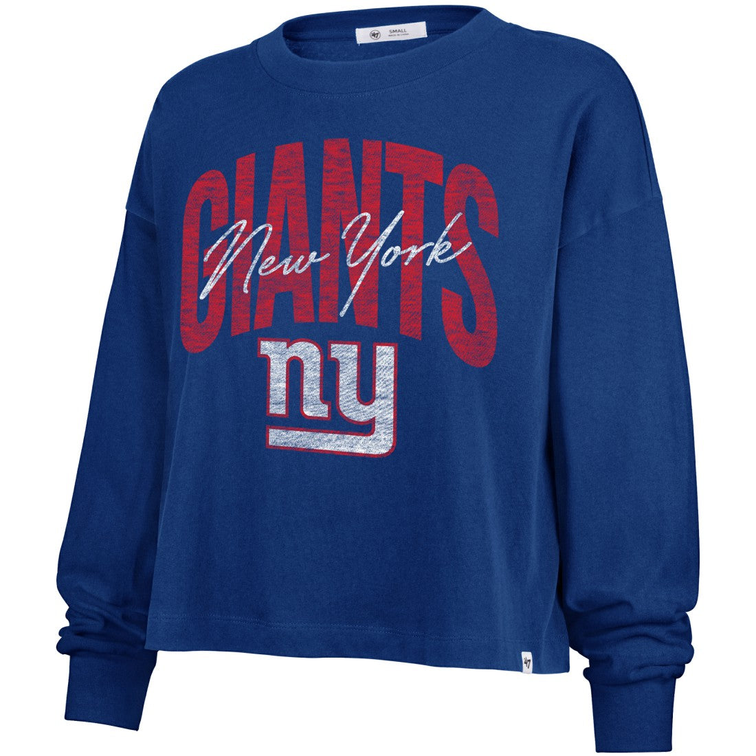 NFL New York Giants '47 Women's Muse Sydney Long Sleeve Cropped T-Shirt