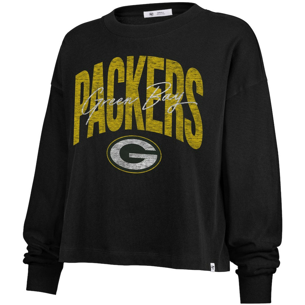 NFL Green Bay Packers '47 Women's Muse Sydney Long Sleeve Cropped T-Shirt