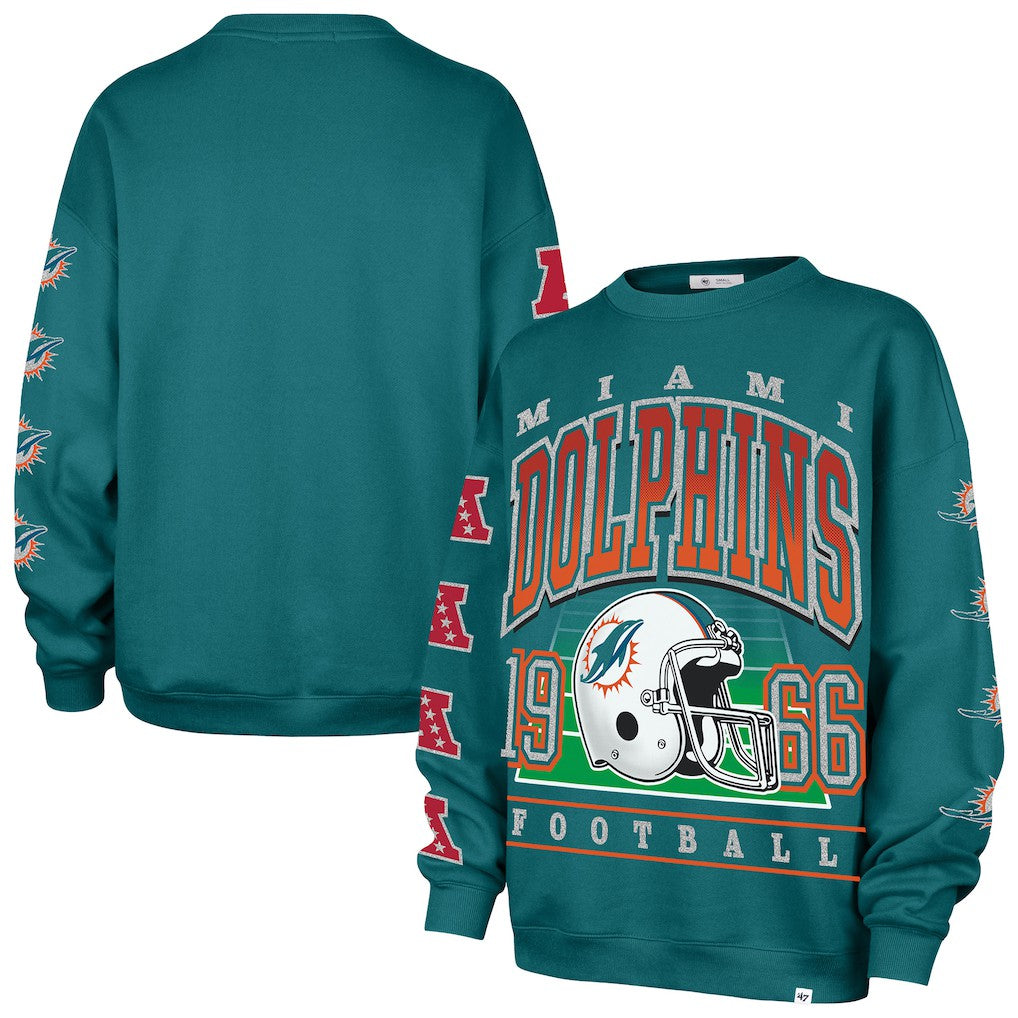 NFL Miami Dolphins '47 Women's Go Big Oversized Pullover Sweatshirt