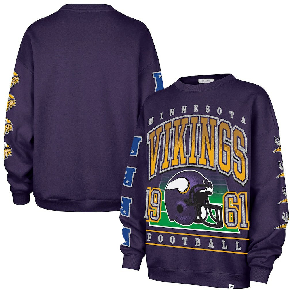 NFL Minnesota Vikings '47 Women's Go Big Oversized Pullover Sweatshirt