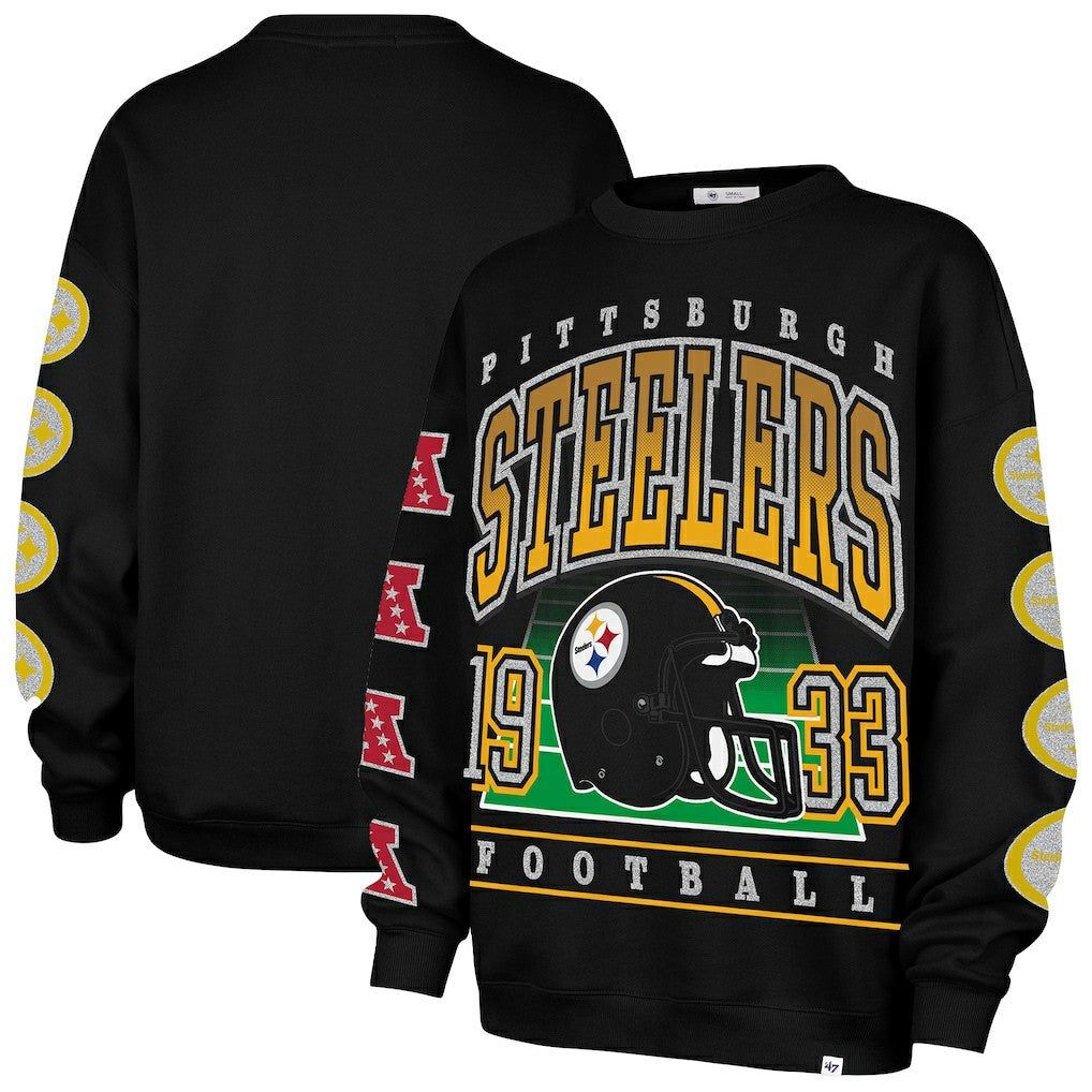 NFL Pittsburgh Steelers '47 Women's Go Big Oversized Pullover Sweatshirt