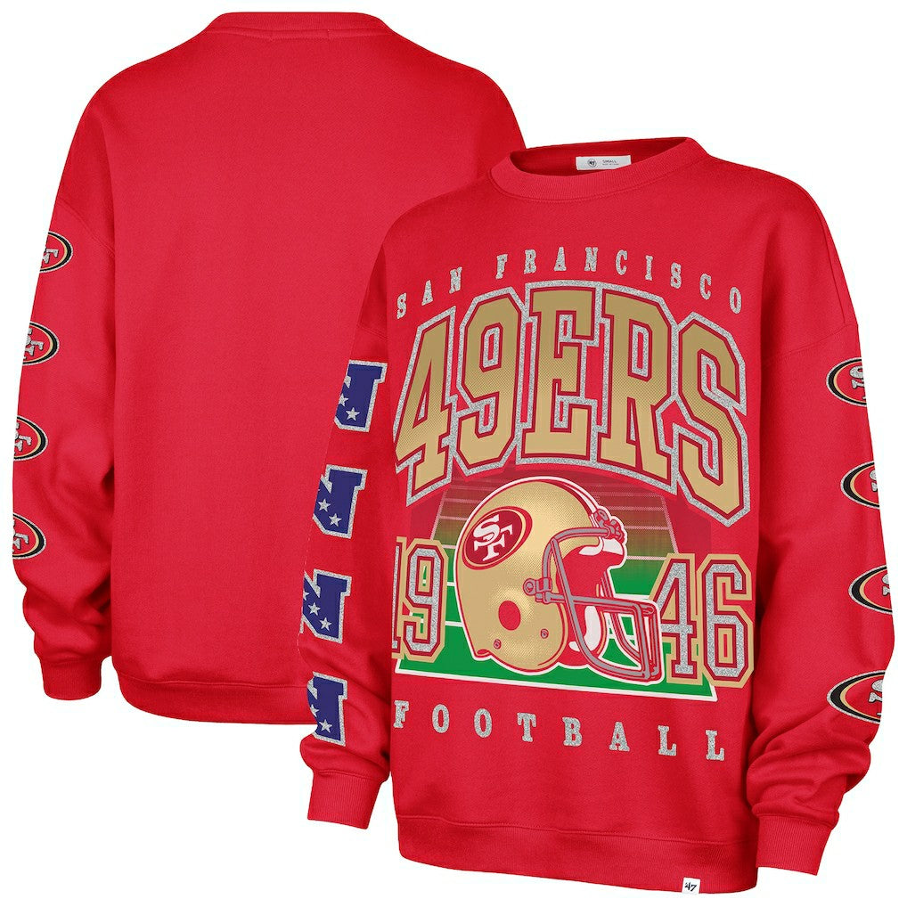 NFL San Francisco 49ers '47 Women's Go Big Oversized Pullover Sweatshirt