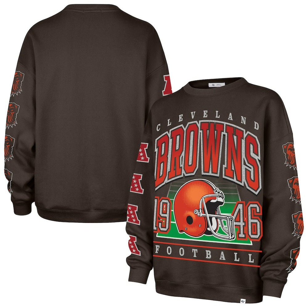 NFL Cleveland Browns '47 Women's Go Big Oversized Pullover Sweatshirt