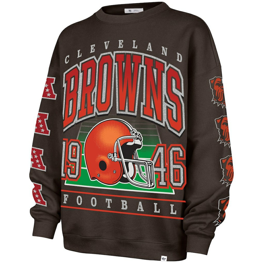 NFL Cleveland Browns '47 Women's Go Big Oversized Pullover Sweatshirt