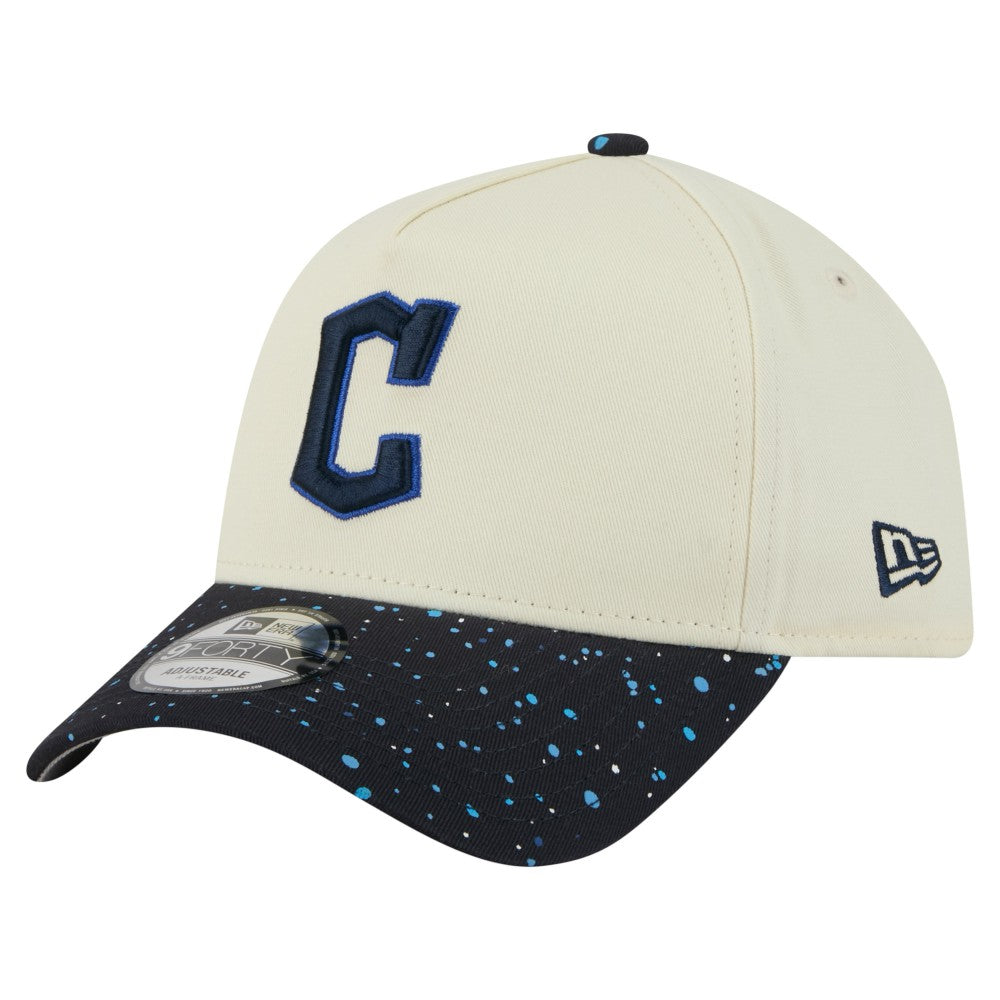 Cleveland Guardians Speckle A-Frame 9FORTY Adjustable Hat - Cream | New Era