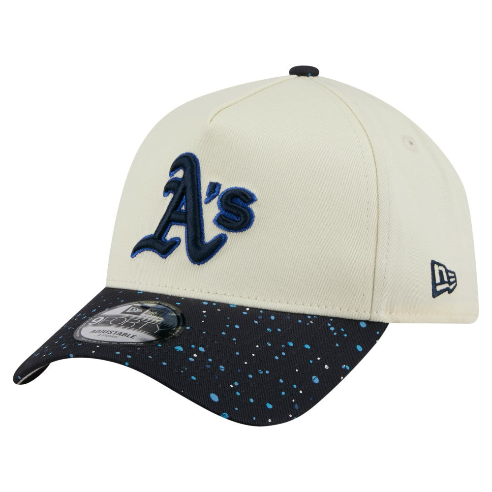 Athletics Speckle A-Frame 9FORTY Adjustable Hat - Cream | New Era