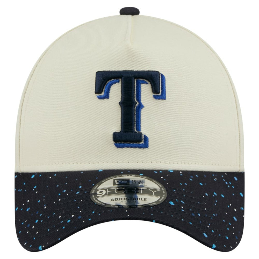 Texas Rangers Speckle A-Frame 9FORTY Adjustable Hat - Cream | New Era