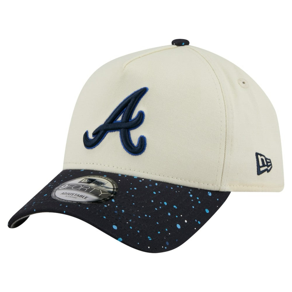 Atlanta Braves Speckle A-Frame 9FORTY Adjustable Hat - Cream | New Era