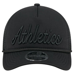 Athletics City Initial 9FORTY A-Frame M-Crown Adjustable Trucker Hat - Black | New Era