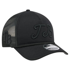 Tampa Bay Rays City Initial 9FORTY A-Frame M-Crown Adjustable Trucker Hat - Black | New Era