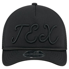 Texas Rangers City Initial 9FORTY A-Frame M-Crown Adjustable Trucker Hat - Black | New Era