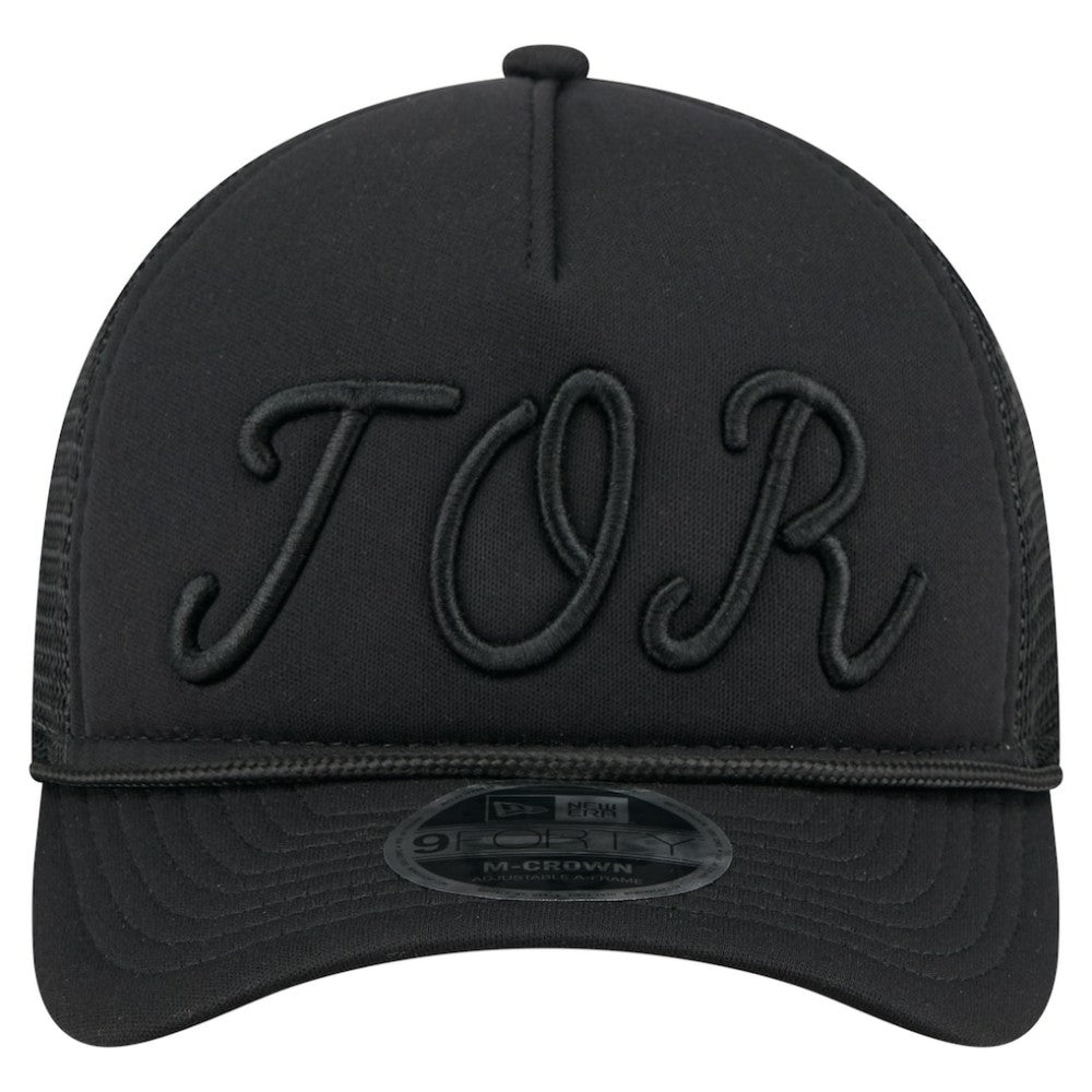 Toronto Blue Jays City Initial 9FORTY A-Frame M-Crown Adjustable Trucker Hat - Black | New Era