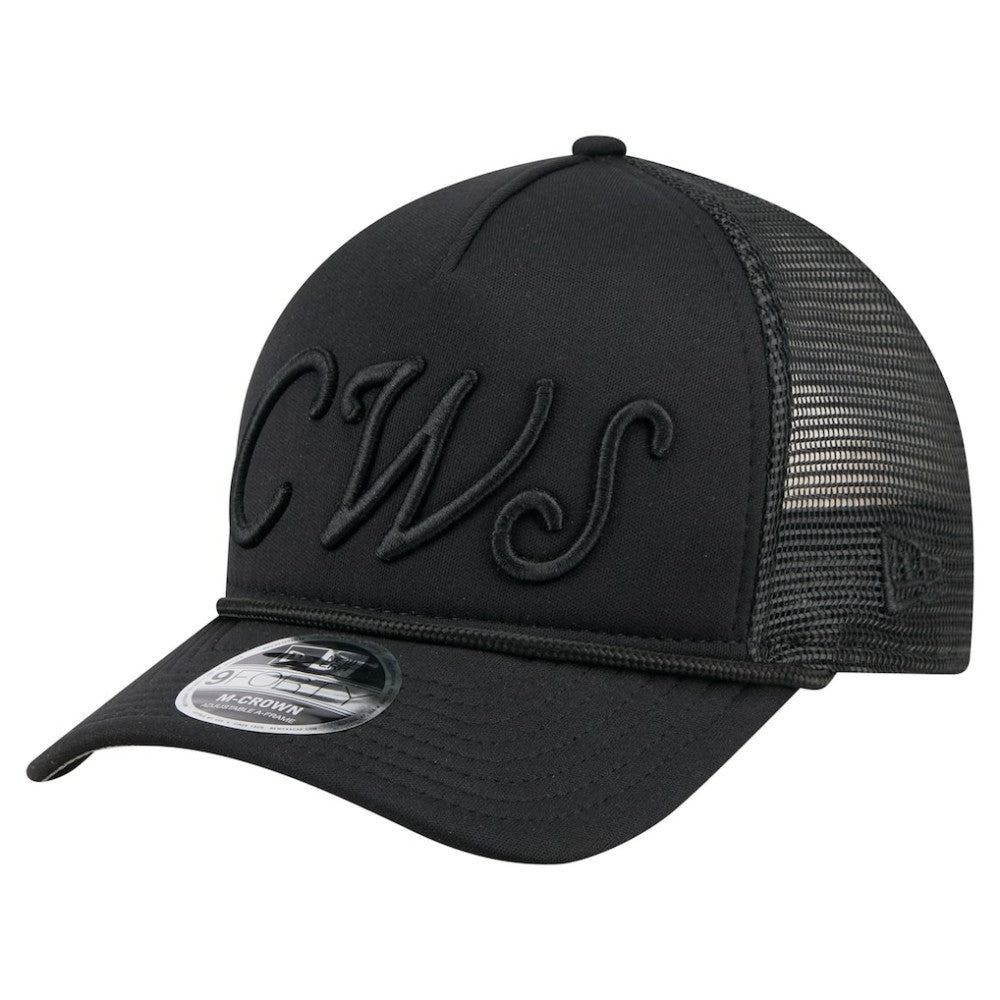 Chicago White Sox City Initial 9FORTY A-Frame M-Crown Adjustable Trucker Hat - Black | New Era