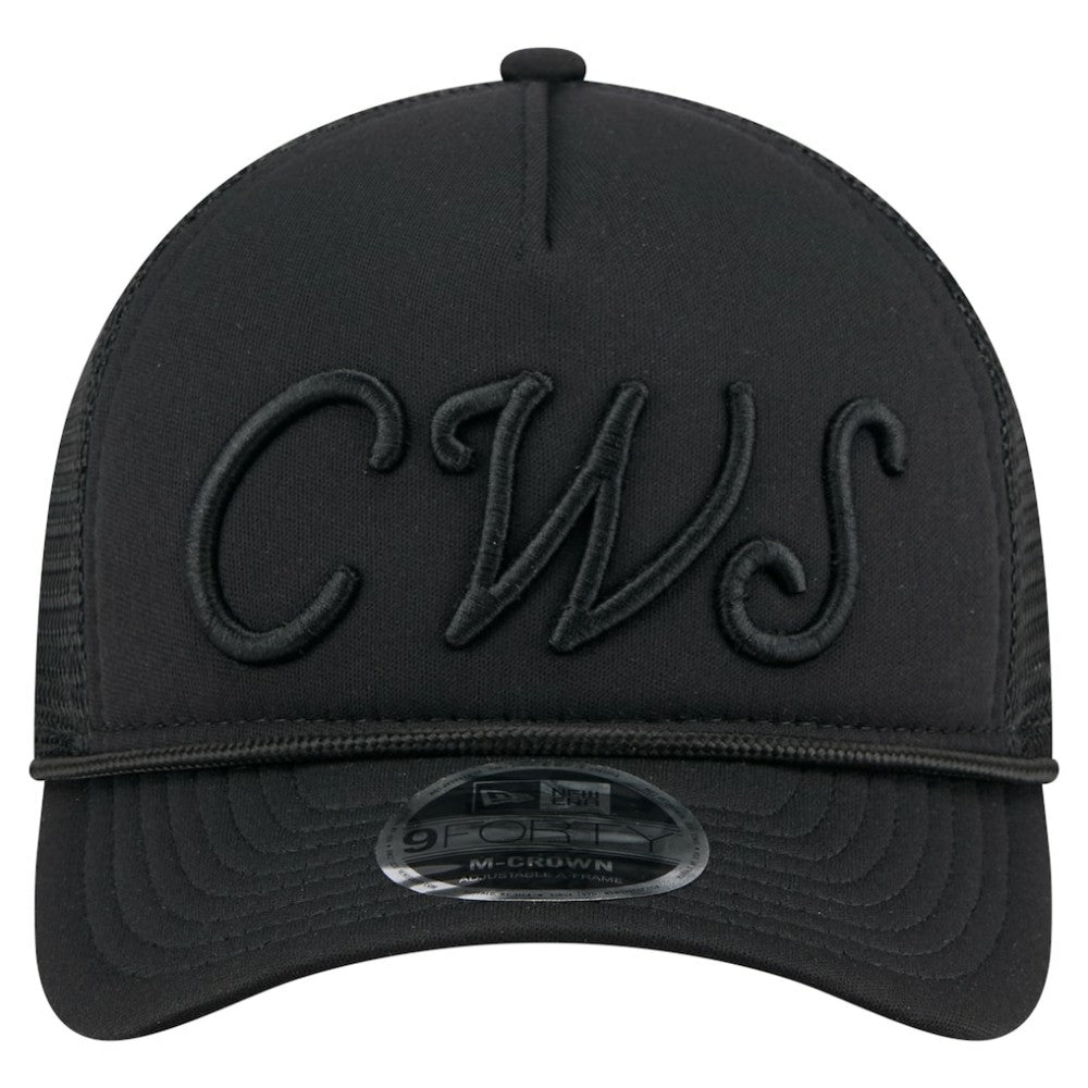 Chicago White Sox City Initial 9FORTY A-Frame M-Crown Adjustable Trucker Hat - Black | New Era