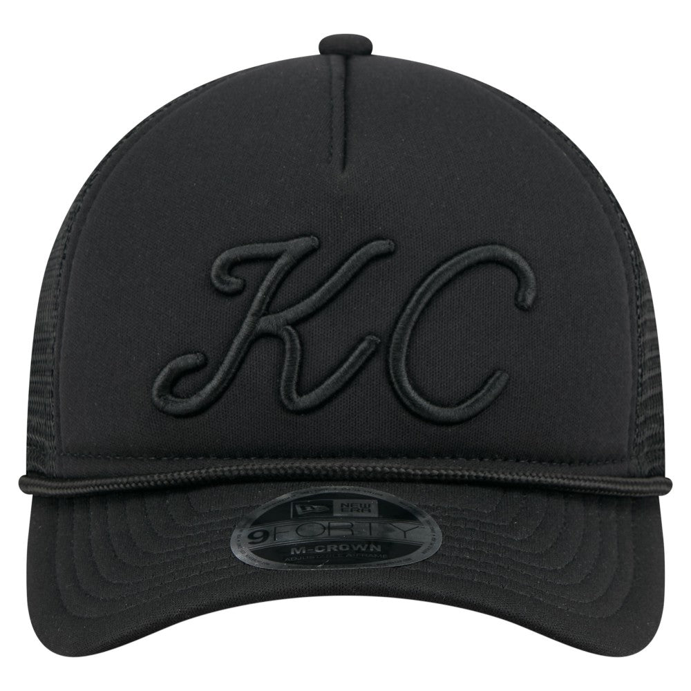 Kansas City Royals City Initial 9FORTY A-Frame M-Crown Adjustable Trucker Hat - Black | New Era