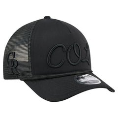 Colorado Rockies City Initial 9FORTY A-Frame M-Crown Adjustable Trucker Hat - Black | New Era