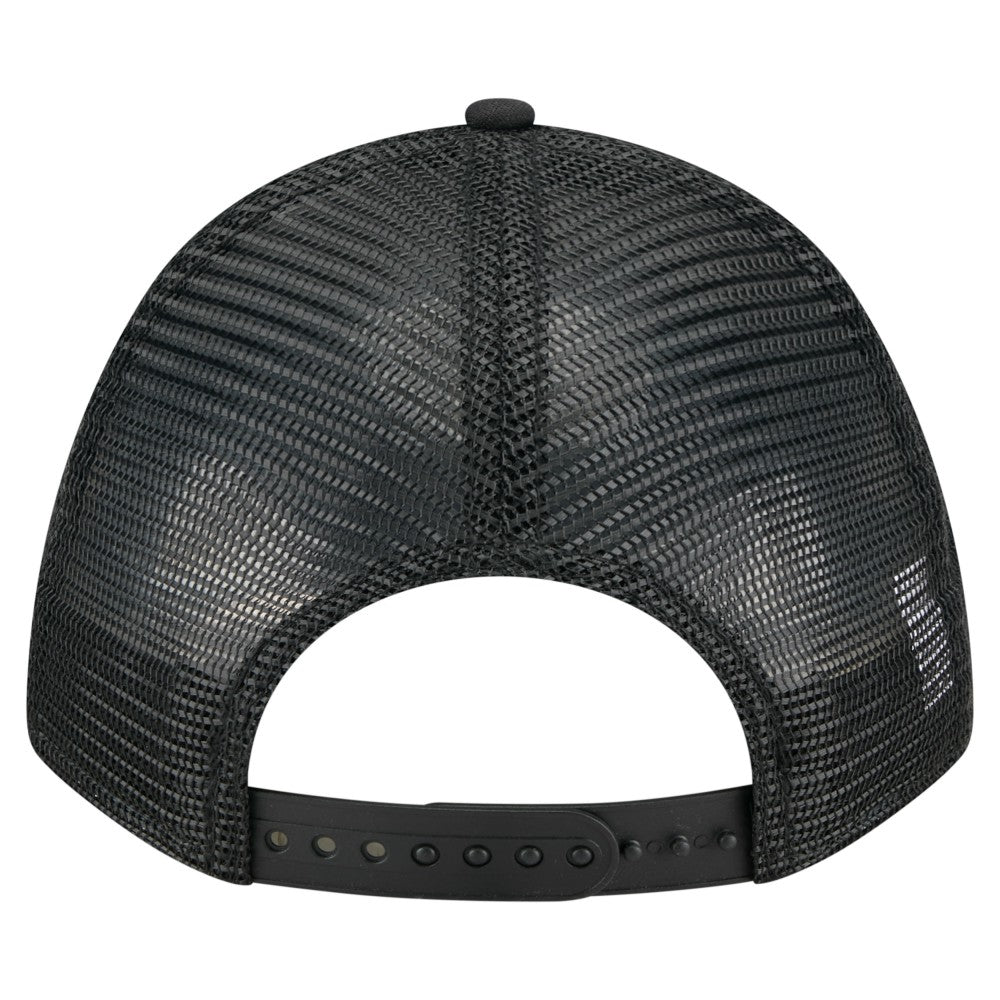 Miami Marlins City Initial 9FORTY A-Frame M-Crown Adjustable Trucker Hat - Black | New Era