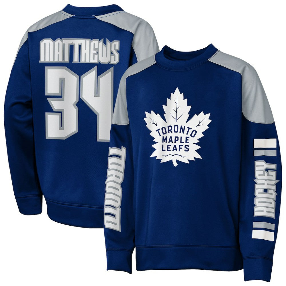 Auston Matthews Toronto Maple Leafs Outerstuff Youth Best Defense Name & Number Crewneck Sweatshirt