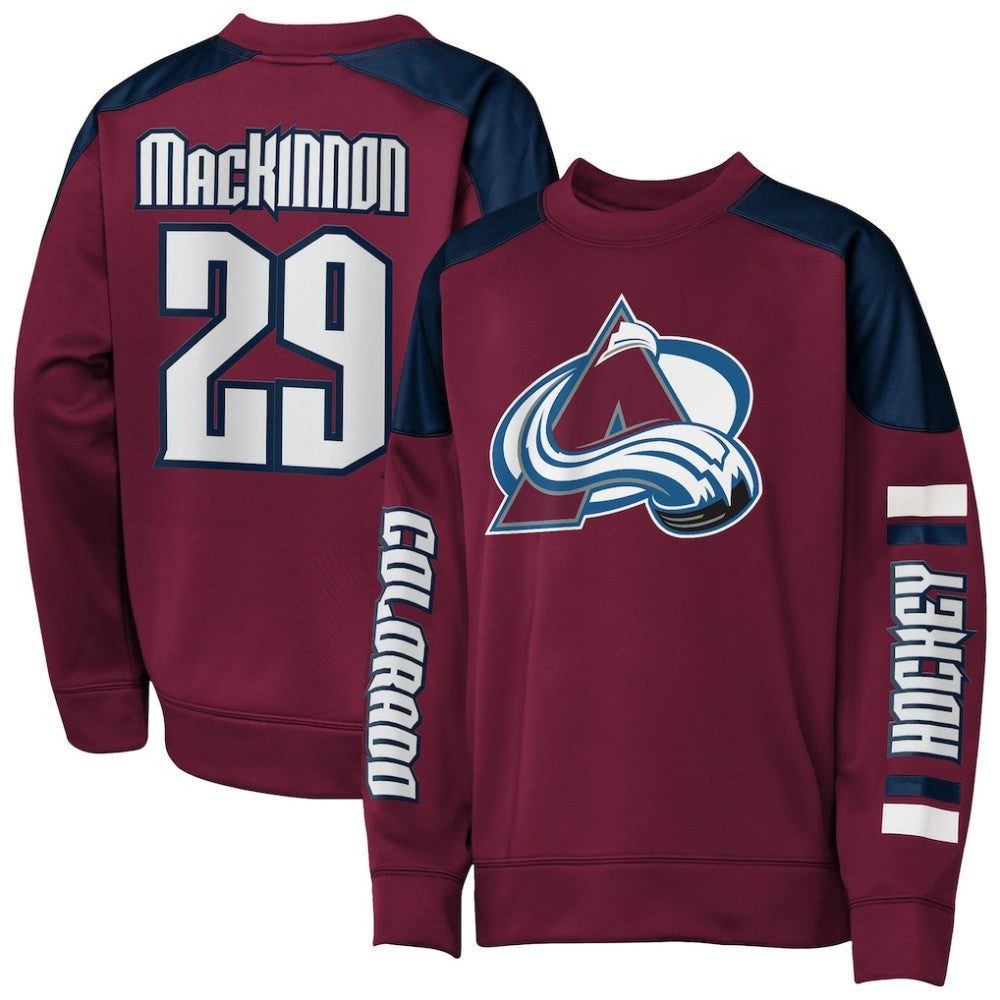 Nathan MacKinnon Colorado Avalanche Outerstuff Youth Best Defense Name & Number Crewneck Sweatshirt