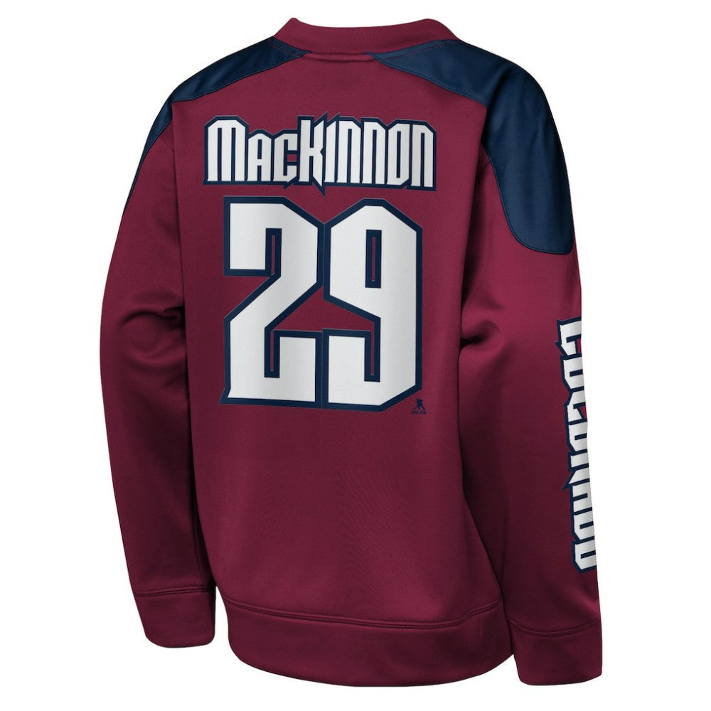 Nathan MacKinnon Colorado Avalanche Outerstuff Youth Best Defense Name & Number Crewneck Sweatshirt