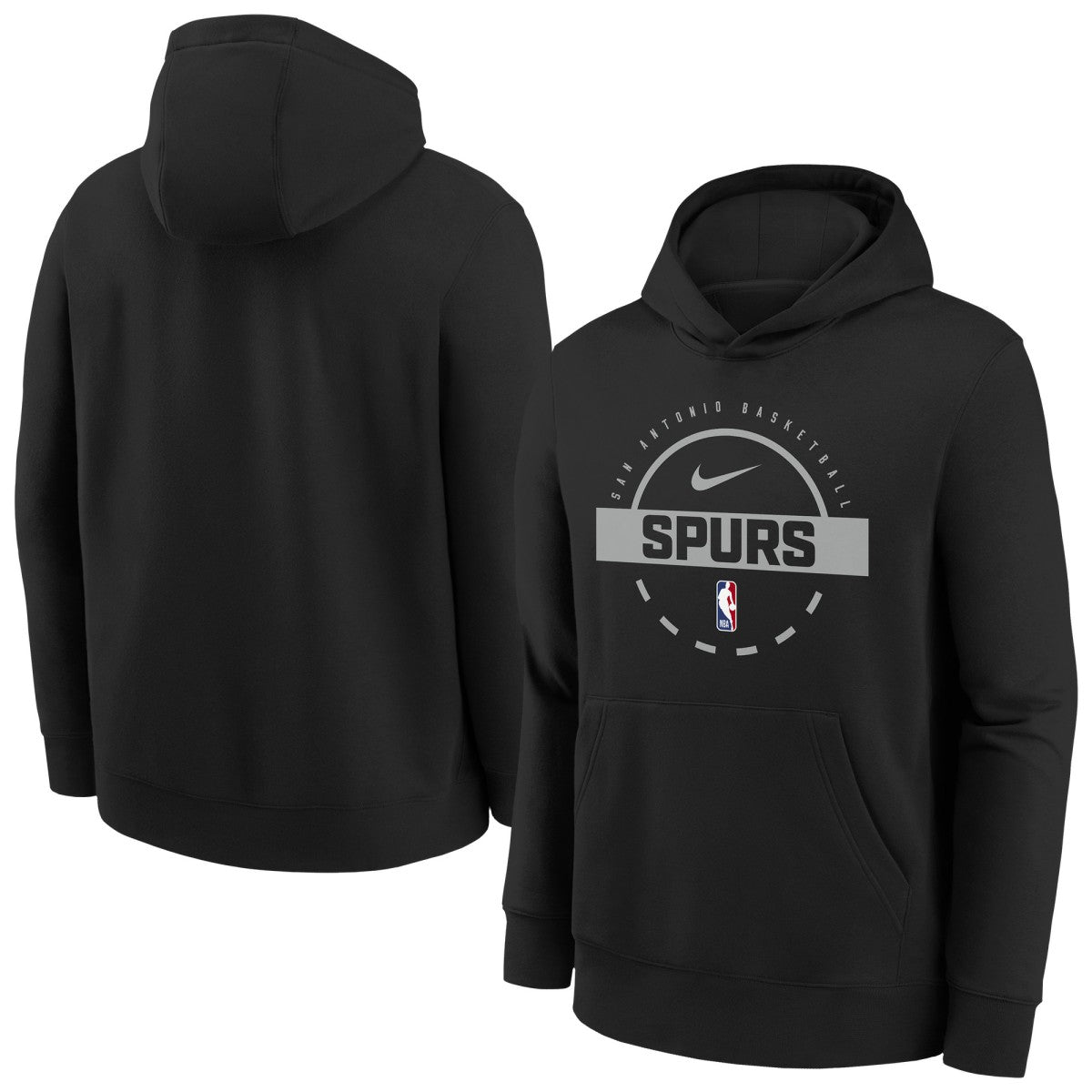 San Antonio Spurs Youth 2025/26 Club Fleece Practice Hoodie - Black | Nike discount