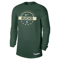 Milwaukee Bucks 2025/26 On-Court Flare Dri-FIT Practice Long Sleeve Tri-Blend T-Shirt - Hunter Green | Nike on sale
