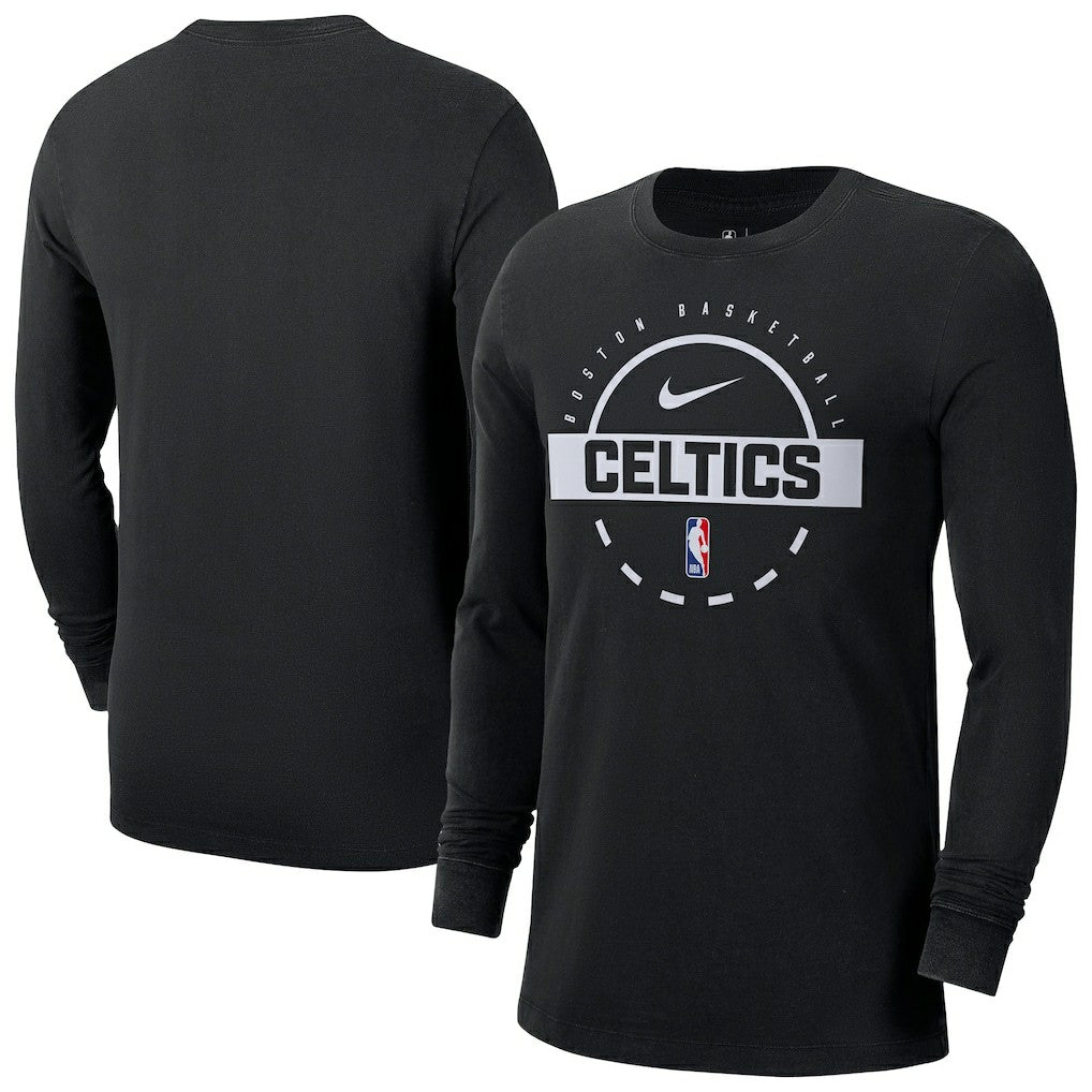 Boston Celtics Authentic Long Sleeve Practice T-Shirt - Black | Nike outlet