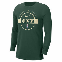 Milwaukee Bucks Authentic Long Sleeve Practice T-Shirt - Hunter Green | Nike online