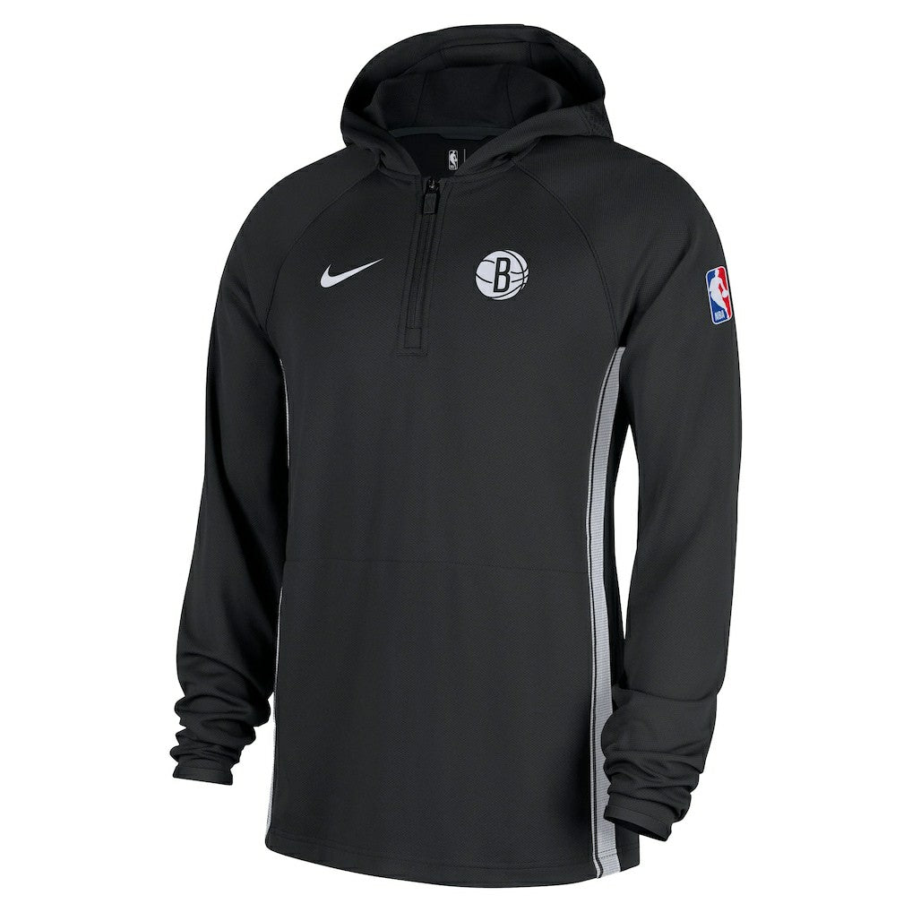 Brooklyn Nets Authentic On Court Zone Quarter-Zip Dri-FIT Hoodie Jacket - Black | Nike shop