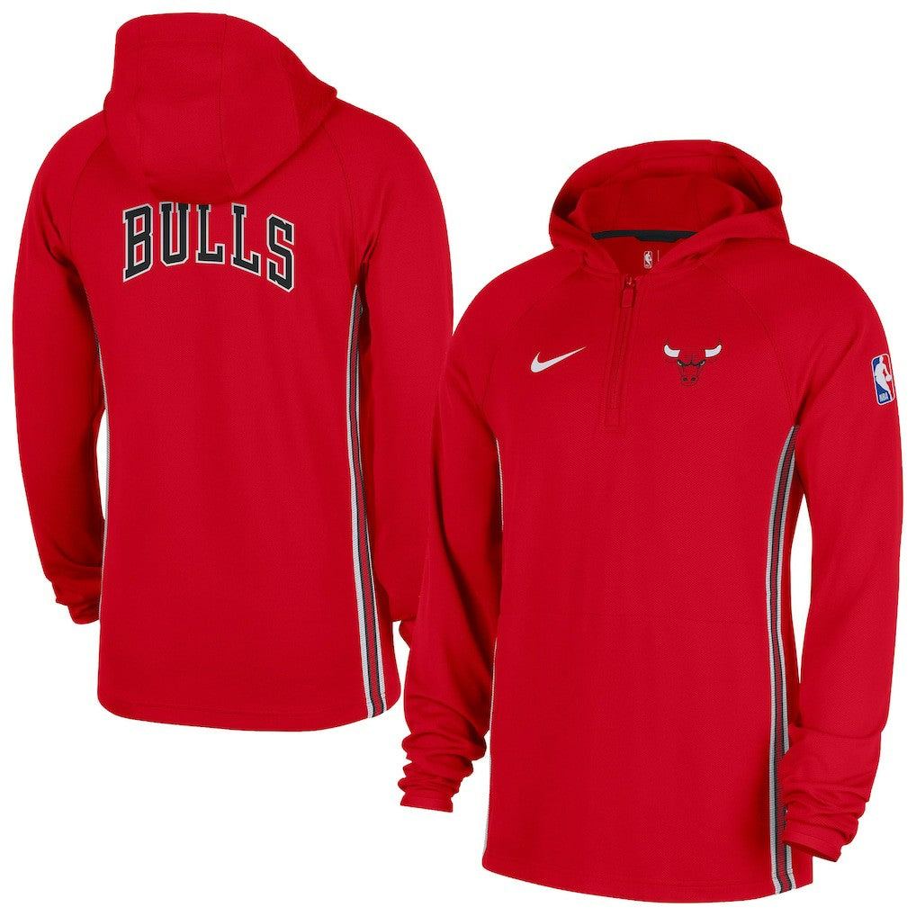 Chicago Bulls Authentic On Court Zone Quarter-Zip Dri-FIT Hoodie Jacket - Red | Nike outlet