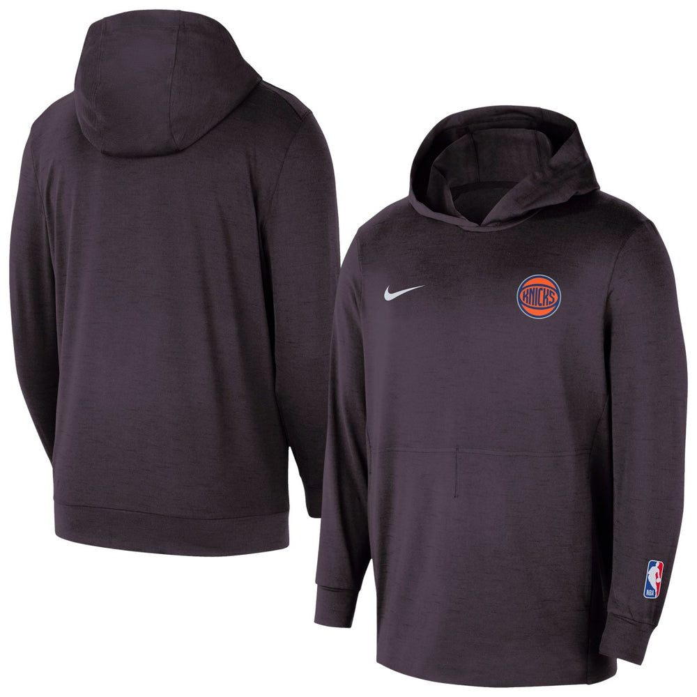 New York Knicks Authentic Practice Yoga Restore Dri-Fit Pullover Hoodie - Black | Nike outlet