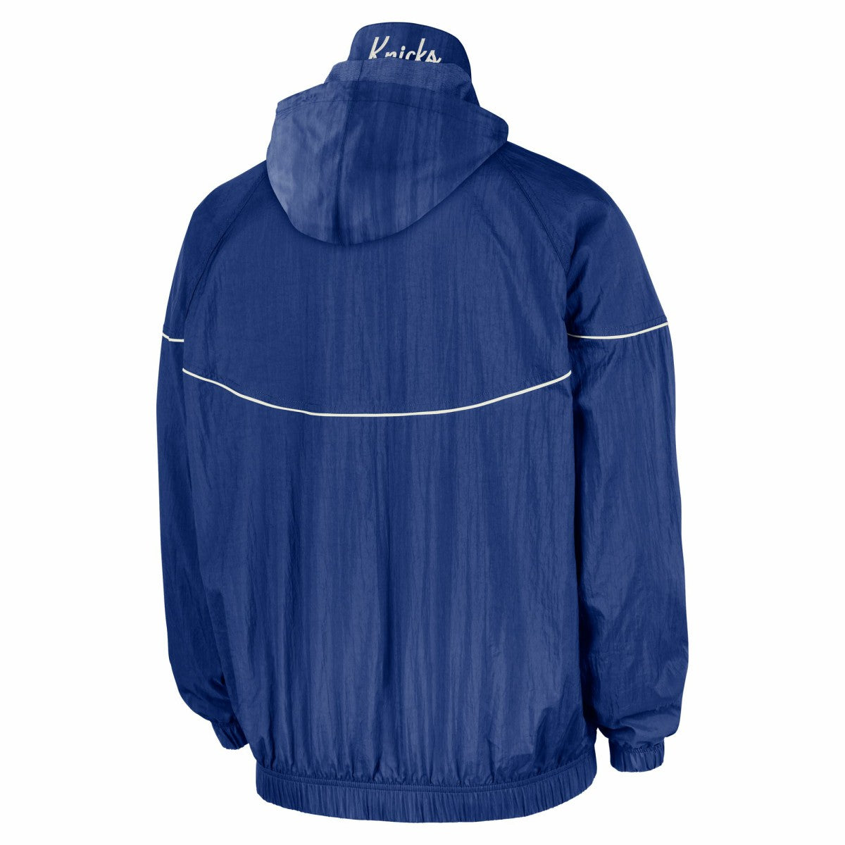 New York Knicks Courtside Windrunner Woven Half-Zip Hooded Jacket - Blue | Nike for sale