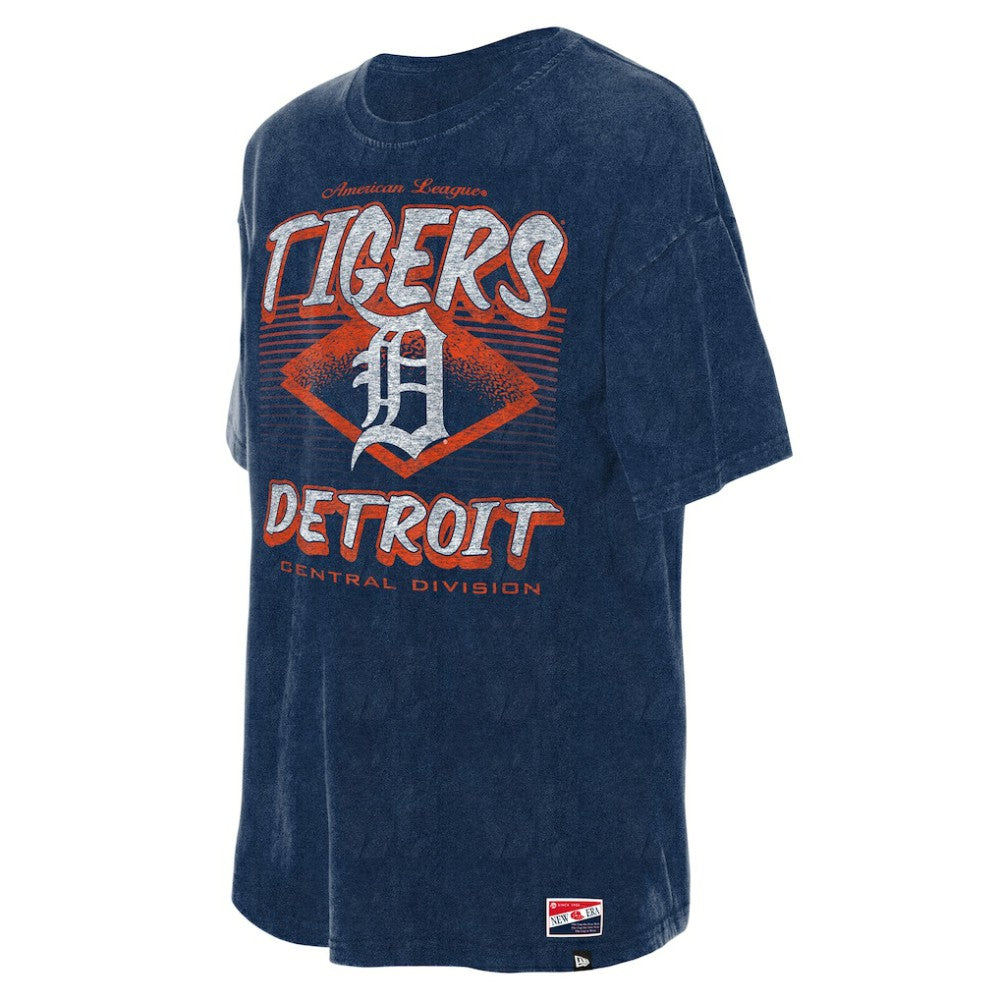 Detroit Tigers Women's Mineral Wash Oversized T-Shirt - Navy | New Era