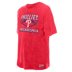 Philadelphia Phillies Women's Mineral Wash Oversized T-Shirt - Red | New Era