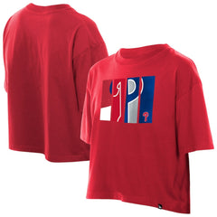 Philadelphia Phillies Women's Boxy Foil Logo T-Shirt - Red | New Era