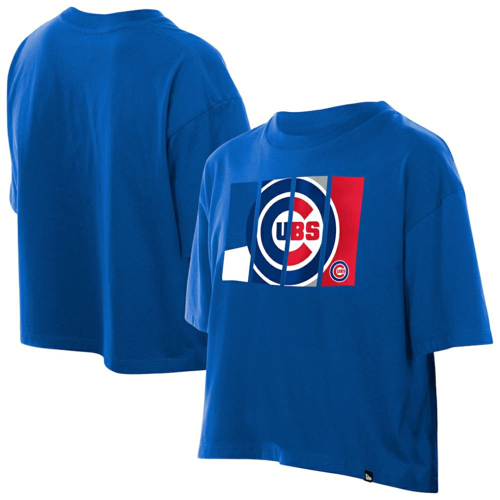 Chicago Cubs Women's Boxy Foil Logo T-Shirt - Royal | New Era