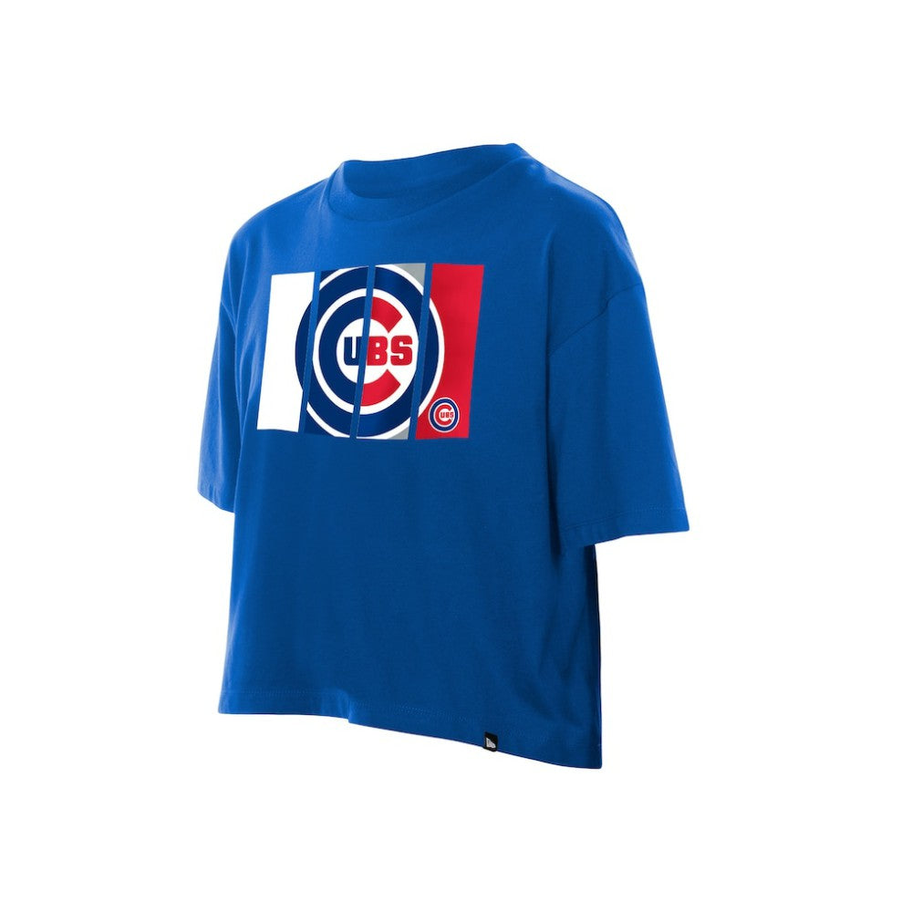 Chicago Cubs Women's Boxy Foil Logo T-Shirt - Royal | New Era
