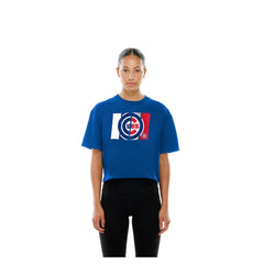 Chicago Cubs Women's Boxy Foil Logo T-Shirt - Royal | New Era