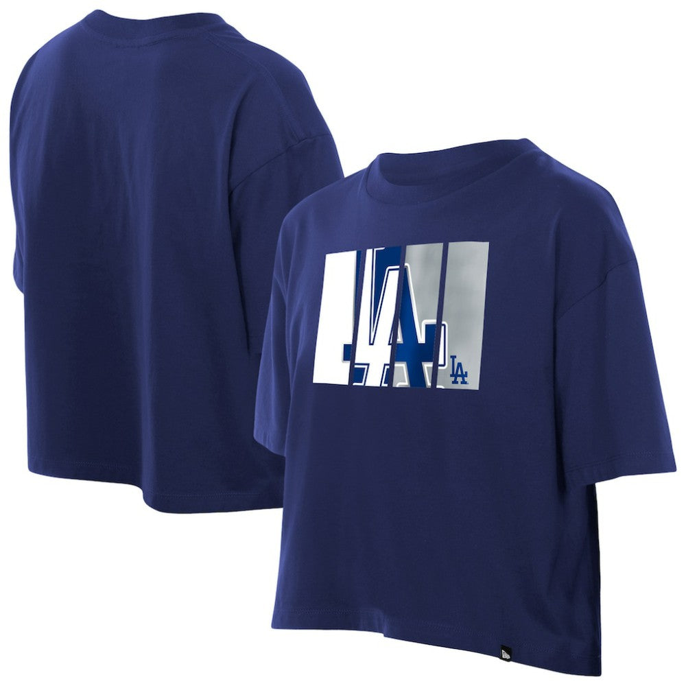Los Angeles Dodgers Women's Boxy Foil Logo T-Shirt - Royal | New Era