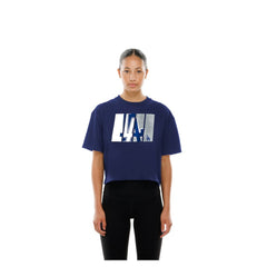 Los Angeles Dodgers Women's Boxy Foil Logo T-Shirt - Royal | New Era