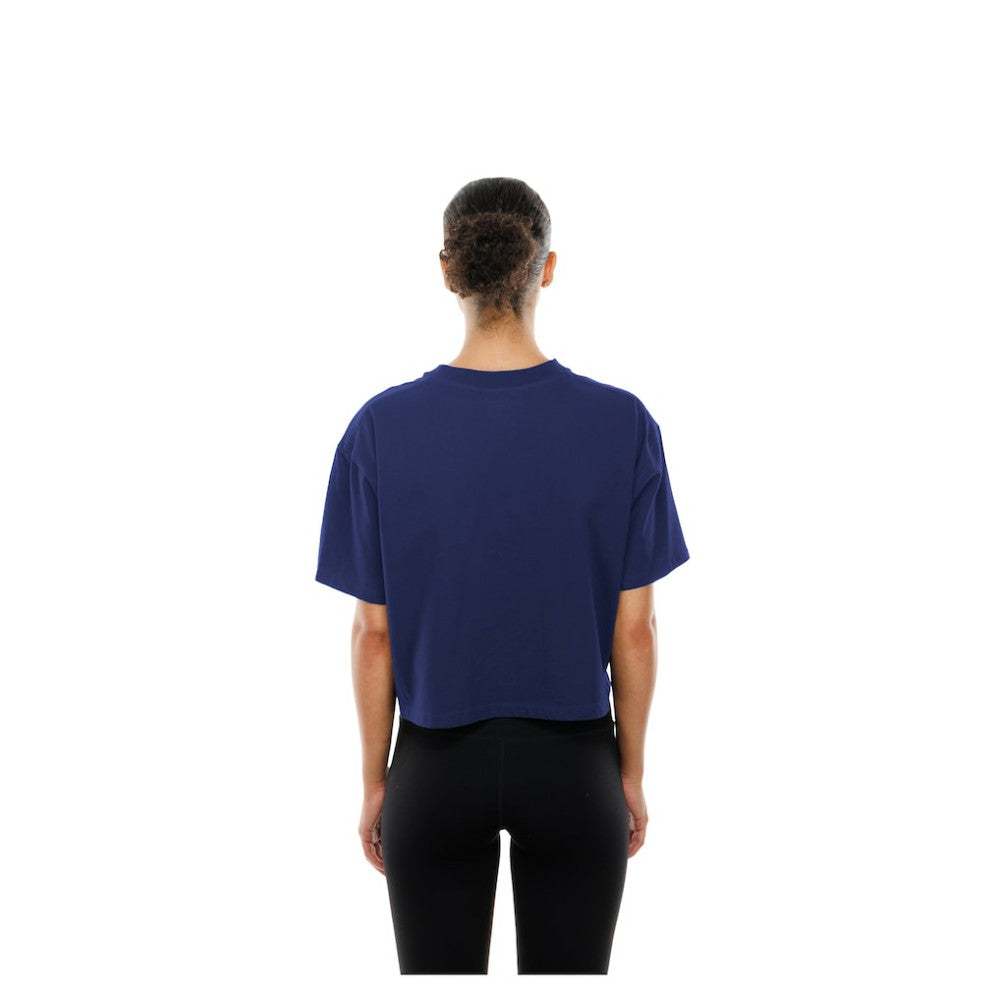 Los Angeles Dodgers Women's Boxy Foil Logo T-Shirt - Royal | New Era