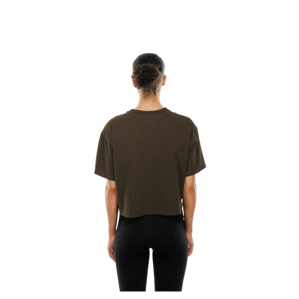 San Diego Padres Women's Boxy Foil Logo T-Shirt - Brown | New Era